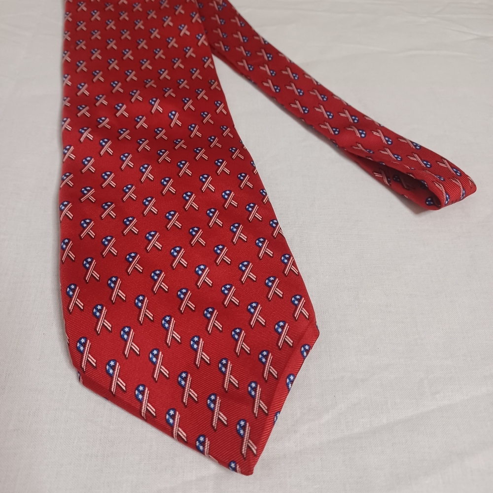 Nautica Red Patriotic Tie Long Wide